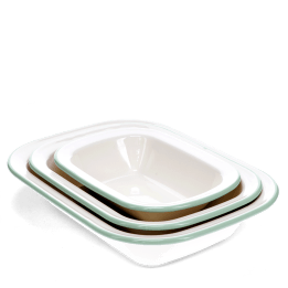 Enamel pie dishes (set of 3) - Pistachio