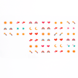 Stick on earrings (30 pairs) - Cosmic Love