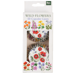 Wild Flowers cupcake cases pack of 50 in box