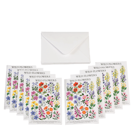 Wild Flowers Greeting Cards With Envelopes (pack Of 10)