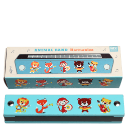 Animal Band Wooden Harmonica