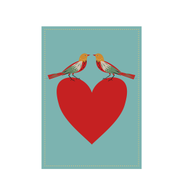Birds And Heart Greeting Card