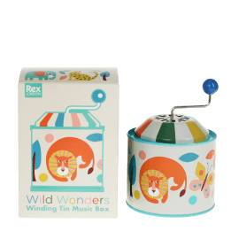 winding tin music box wild wonders