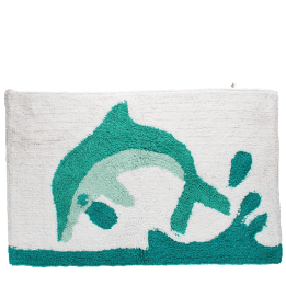 Tufted cotton bath mat - dolphin