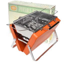 Portable Suitcase Bbq - Burnt Orange