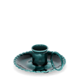 Enamel chamberstick candle holder - Blue