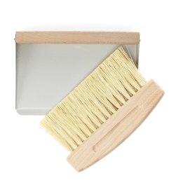 Wooden Table Brush And Pan Set - Soft Grey