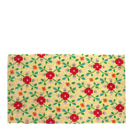coir doormat floral print