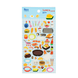 3D puffy stickers (single sheet) - Lunch Box