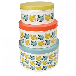 Love Birds Round Tins (set Of 3)