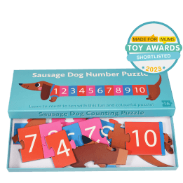 Number floor puzzle (16 pieces) - Sausage Dog