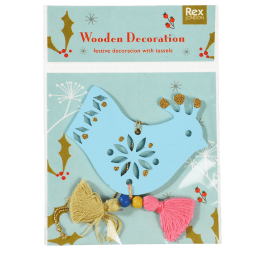 Wooden hanging Christmas decoration - Pink tree
