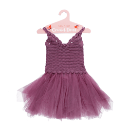 Crochet dress (3-4 years) - Damson purple