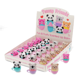 Mini berry scented lip balm (assorted) - Teacup animal friends
