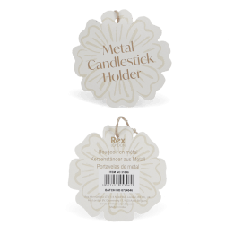 Enamel flat flower candle holder Tag - Aqua