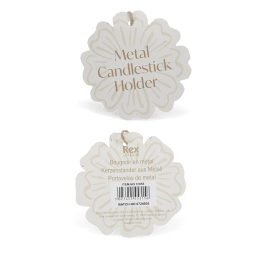 Enamel candlestick (13cm) Tag - Pink