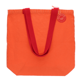 Two-tone cotton tote bag - Coral