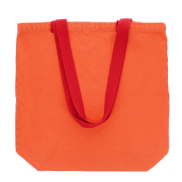 Two-tone cotton tote bag - Coral
