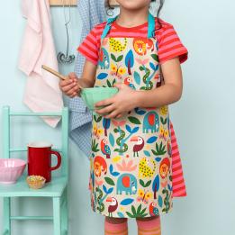 Wipeable cotton children's apron - Wild Wonders