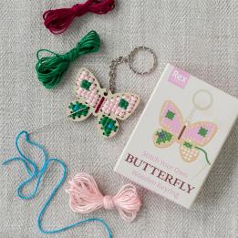 Stitch your own wooden keyring - Butterfly