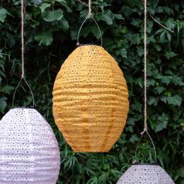 Outdoor solar pendant lantern - Mustard yellow