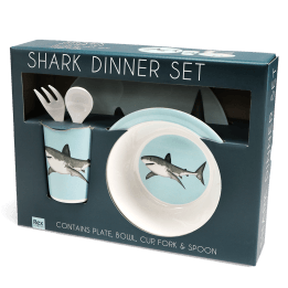 Children's melamine dinner set (5 pieces) - Sharks