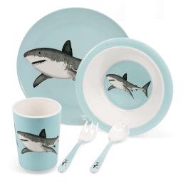 Children's melamine dinner set (5 pieces) - Sharks