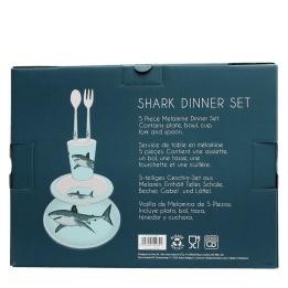 Children's melamine dinner set (5 pieces) - Sharks