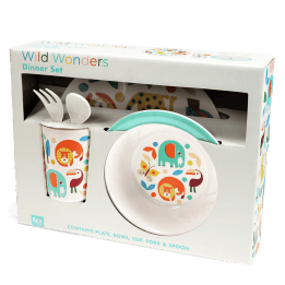 Children's melamine dinner set (5 pieces) - Wild Wonders