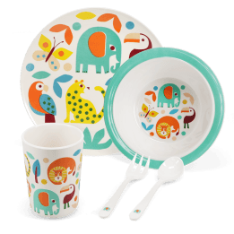 Children's melamine dinner set (5 pieces) - Wild Wonders