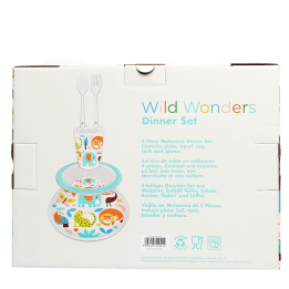 Children's melamine dinner set (5 pieces) - Wild Wonders