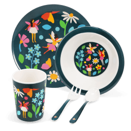 Children's melamine dinner set (5 pieces) - Fairies in the Garden