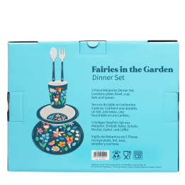 Children's melamine dinner set (5 pieces) - Fairies in the Garden