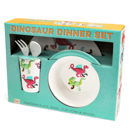 Children's melamine dinner set (5 pieces) - Baby Dinos