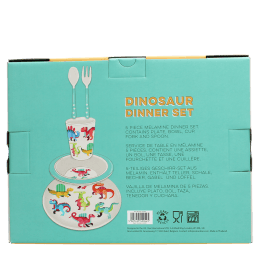 Children's melamine dinner set (5 pieces) - Baby Dinos