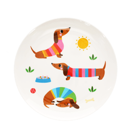 Children's melamine plate - Sunny Sausage Dog