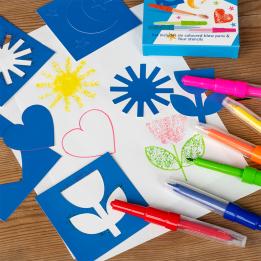 Magic rainbow coloured blow pens