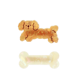 Hair clips (set of 2) - Dog and bone