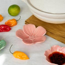 Ceramic flower dish 11cm - Pink