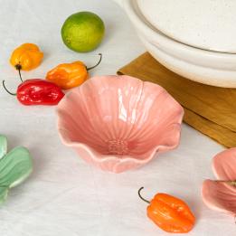 Ceramic flower bowl 13cm - Pink