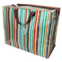 Jumbo storage bag - Retro 70s stripes