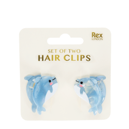 Mini hair claw clips (set of 2) - Dolphins