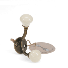 Ceramic double hook - Cream
