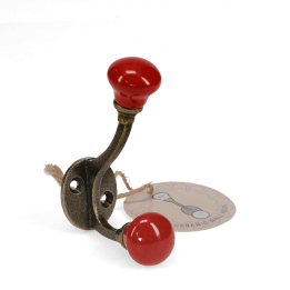 Ceramic double hook - Red