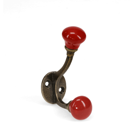 Ceramic double hook - Red