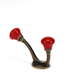 Ceramic double hook - Red