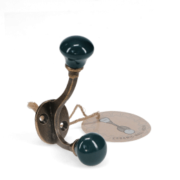 Ceramic double hook - Blue