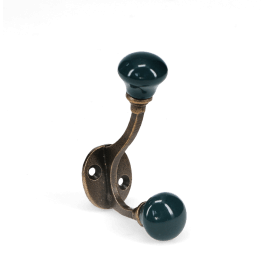 Ceramic double hook - Blue