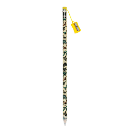 dinosaur printed pencil with yellow sharpener