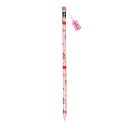 Unicorn printed pencil with pink sharpener